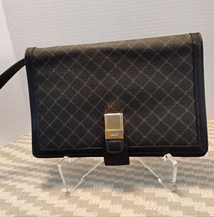 BALLY Rare Vintage Leather Clutch With Self Storing Wristlet